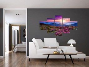Obraz - Krajobraz kwitnących gór (125x70 cm)