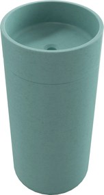 Umywalka betonowa wolostojąca bez otworu na baterię DELIS | Różne kolory : Kolor - Turkusowy, Podłączenie syfonu - Do ściany