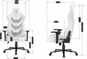 Fotel gamingowy Apex - ergonomiczny fotel dla graczy ekoskóra, biały