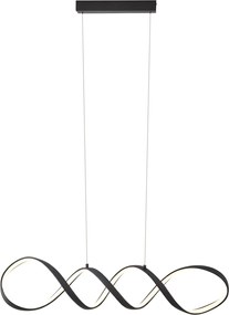 Designerska lampa wisząca czarna 100 cm z LED z 3-stopniową regulacją ściemniania - Wokkel