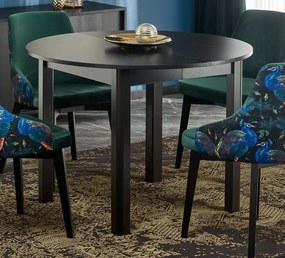 Czarny rozkładany stół z okrągłym blatem Ringo