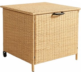 Skrzynia ogrodowa na poduszki z technorattanu XL-SD-S, 75x70x65 cm, naturalny
