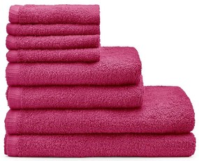 Ciemnoróżowe bawełniane ręczniki szybkoschnące/frotte zestaw 8 szt. Quick Dry – Catherine Lansfield