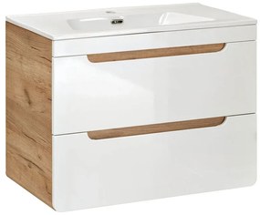 Szafka Z Biały Umywalką Z Szufladami 60 Cm Połysk 120 Cm Marea