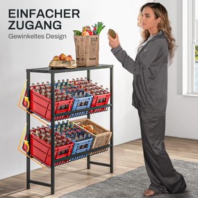 HOMCOM Regał magazynowy, regulowana wysokość, solidna metalowa konstrukcja, design oszczędzający miejsce, udźwig 210 kg, czarny