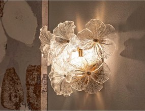 Szklany kinkiet w kolorze złota Ibiscus – Mauro Ferretti