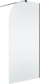 Ścianka prysznicowa Walk-in szkło satynowe matowe półokrągła 8 mm MOLIS Satin Moon MASSI | różne rozmiary : Kolor profili kabiny - złoty szczotkowany, Szerokość ścianki - 100 cm, Typ montażu - WALK in FIX (Do ściany)