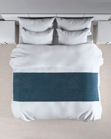 Narzuta hotelowa bieżnik Velvet 60x200cm kolor niebieski tkanina połyskliwa, welwetowa