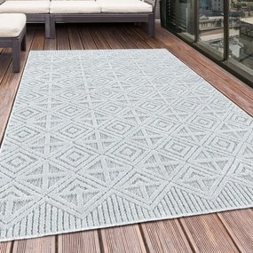Dywan sznurkowy Bahama ornament kremowo-szary 80 cm x 250 cm