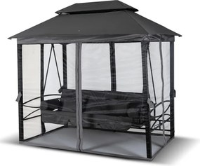 Huśtawka Ogrodowa CARMEN Szara/Czarna Nowoczesna