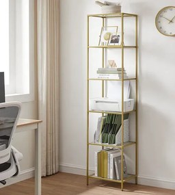 Złoty Szklany Regał 6 Półek Glamour A0-Z77