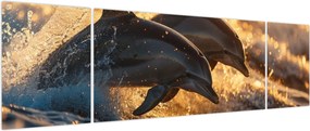 Obraz - Delfiny (170x50 cm)