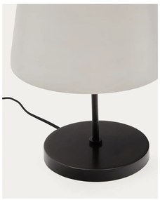 Czarno-biała lampa stołowa ze szklanym kloszem (wysokość 38 cm) Nefar – Kave Home