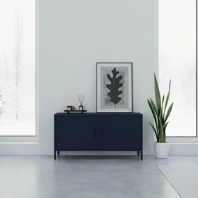 Szafka RTV metalowa na nóżkach granatowa Modern ROSA, 1150 x 595 x 400 mm