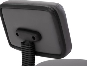 HOMCOM Taboret Salonowy, regulowany, ergonomiczny, obrotowy 360°, 5 kółek, pokrycie syntetyczne, Szary