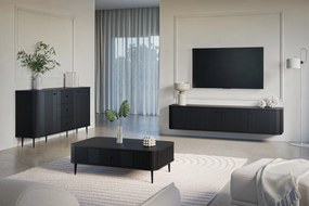 Komoda z szufladami Vesper 160 cm - czarny / czarne nogi