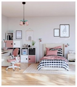 Jasnoniebiesko-różowa lampa stołowa z metalowym kloszem (wysokość 50 cm) Mouse – GTV