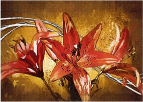 Obraz na szkle kwiatów lilii (70x50 cm)