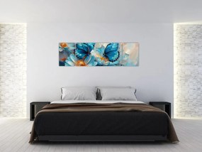 Obraz - Niebieskie motyle (170x50 cm)