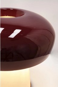 Bordowa metalowa lampa stołowa ze szklanym kloszem (wysokość 35 cm) Clevely – Bizzotto