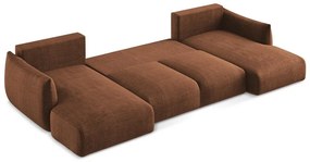 Rozkładany narożnik (w kształcie litery U) w kolorze terakoty Leila – Makamii