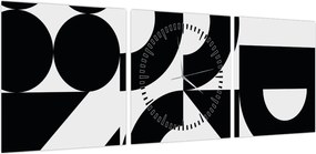 Obraz - Abstrakcja geometryczna N⁰2 (z zegarem) (90x30 cm)