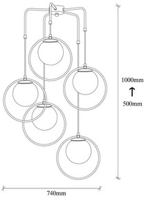 Czarna metalowa lampa wisząca Opviq lights Satyros