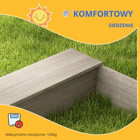 Outsunny Piaskownica z Kuchnią, Zlewem, 2 Skrzynkami na Rośliny, Sosna, 154x80x60cm, Szara
