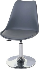 Krzesło do jadalni Vaasa T501 (zestaw 6 sztuk),  ciemnoszary, podstawa chromowana