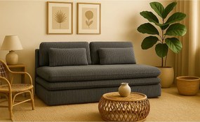 Sofa z funkcją spania i pojemnikiem OLIA, tkanina Poso, Szary