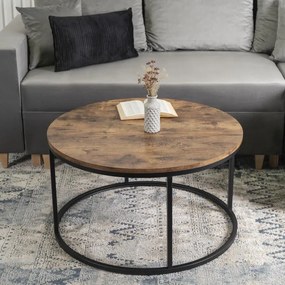 Stolik Kawowy TIM MAX 80 cm Dąb Rustykalny Nowoczesny Loft