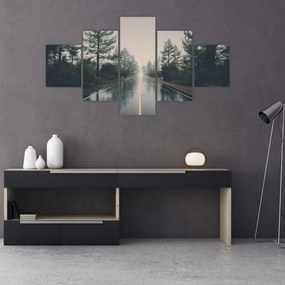Obraz drogi w deszczu (125x70 cm)