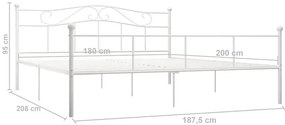 Białe metalowe łózko małżeńskie 180x200 cm - Fiosa