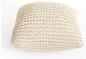 Beżowy puf w kształcie poduszki Bonami Essentials Knit