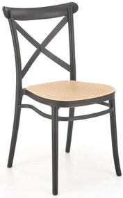 Plecione brązowo - czarne krzesło boho B2-W03