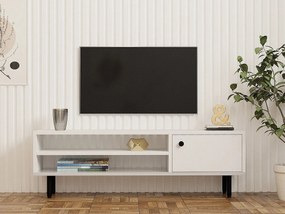 Stojak pod TV – 120 cm x 38 cm x 30 cm – Biały – Płyta wiórowa pokryta melaminą