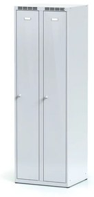 Alfa 3 Metalowa szafka ubraniowa, 2-drzwiowa, 1800 x 600 x 500 mm, zamek cylindryczny, drzwi szare