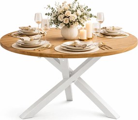 Okrągły stół ze skośnymi nogami brązowy B3-M07