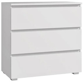 Biała Komoda Z Szufladami Bez Uchwytów 80 Cm B3-E66