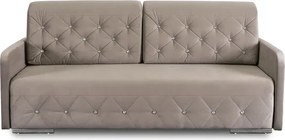 Sofa Rozkładana z Funkcją Spania VIVO Dwuosobowa Beżowa Glamour do Salonu
