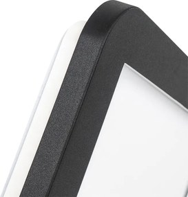 Plafon czarny 22,5 cm kwadratowy w tym LED 3-stopniowy ściemniacz IP44 - Steve