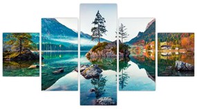Obraz - Jezioro Hintersee, Alpy Bawarskie, Austria (125x70 cm)