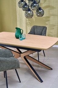 Stół do jadalni rozkładany MDF naturalny 160-220/90/76 cm JAMES