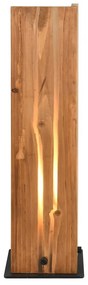 Czarno-naturalna lampa stołowa z drewnianym kloszem (wysokość 40 cm) Karuni – Trio