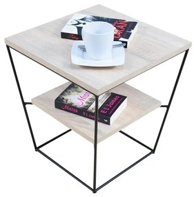 Kwadratowy stolik kawowy w stylu loft dąb sonoma - Celia 4X