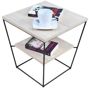 Kwadratowy stolik kawowy w stylu loft dąb sonoma K8-K29