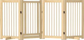 Bramka zabezpieczająca dla psów PawHut, wolnostojąca, składana, z drzwiami i nóżkami, rama z drewna, 220x36x91cm