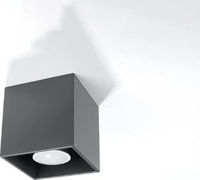 Plafony nowoczesny Quadx, aluminium - 1 źródło światła 4000K - L.10 x H.10 cm - antracyt