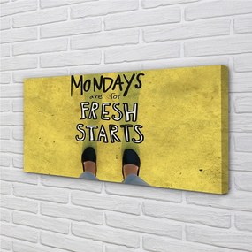 Obraz drukowany na płótnie Napis na Żółtym Tle