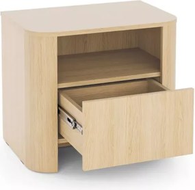 Szafka nocna Solvero z szufladą i półką – nowoczesny design, dąb vicenza/kaszmir